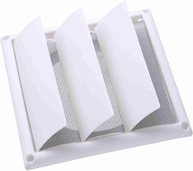 Plastic Vent Grille Cover With 3 Flaps For Kitchen Bathroom Extractor Fan And Tumble Dryer 20x20CM - Image 1